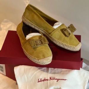 Salvatore Ferragamo yellow espadrilles.